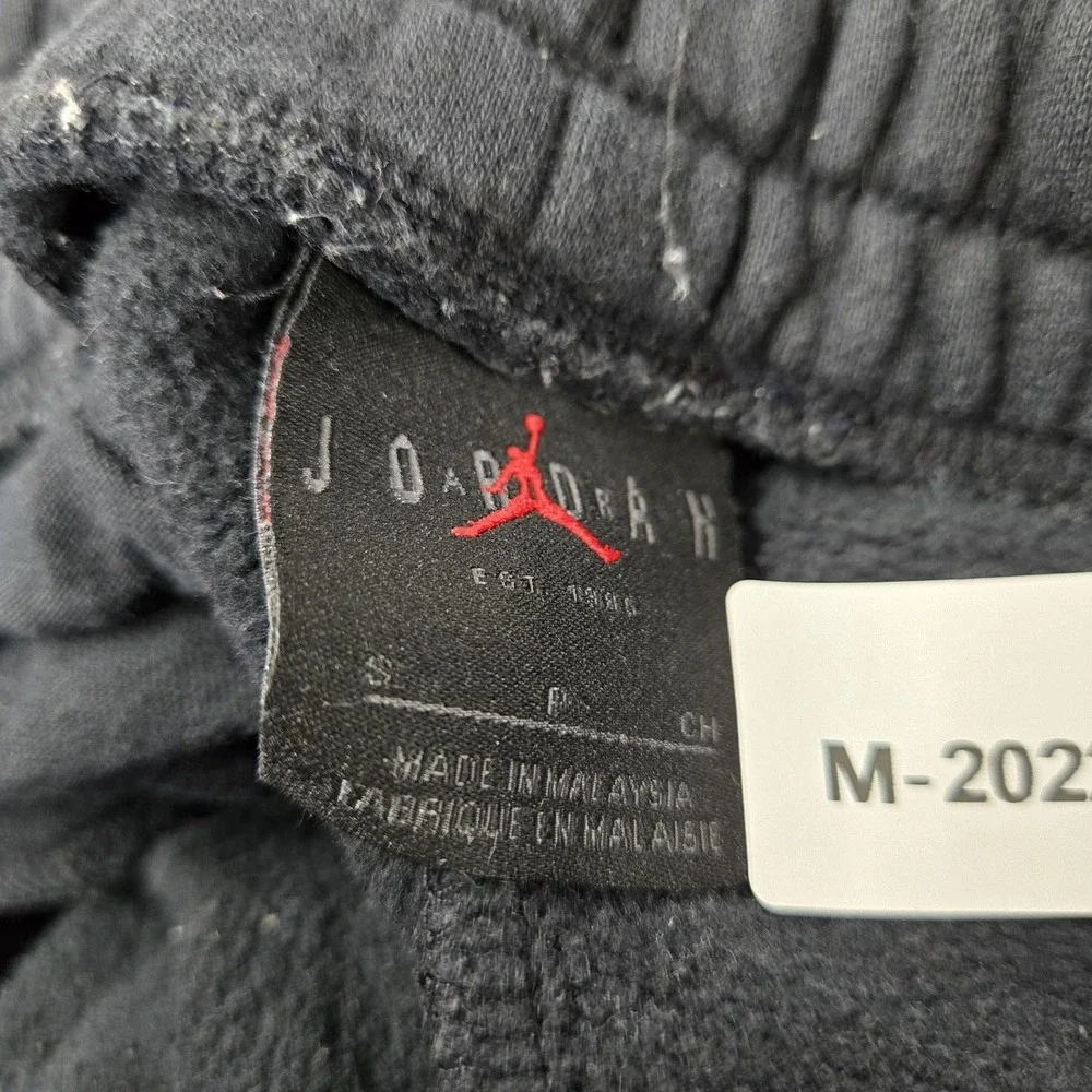 Jordan‎ Men Activewear Pants S Black Embroidered Sweatpants Colorblock Fleece